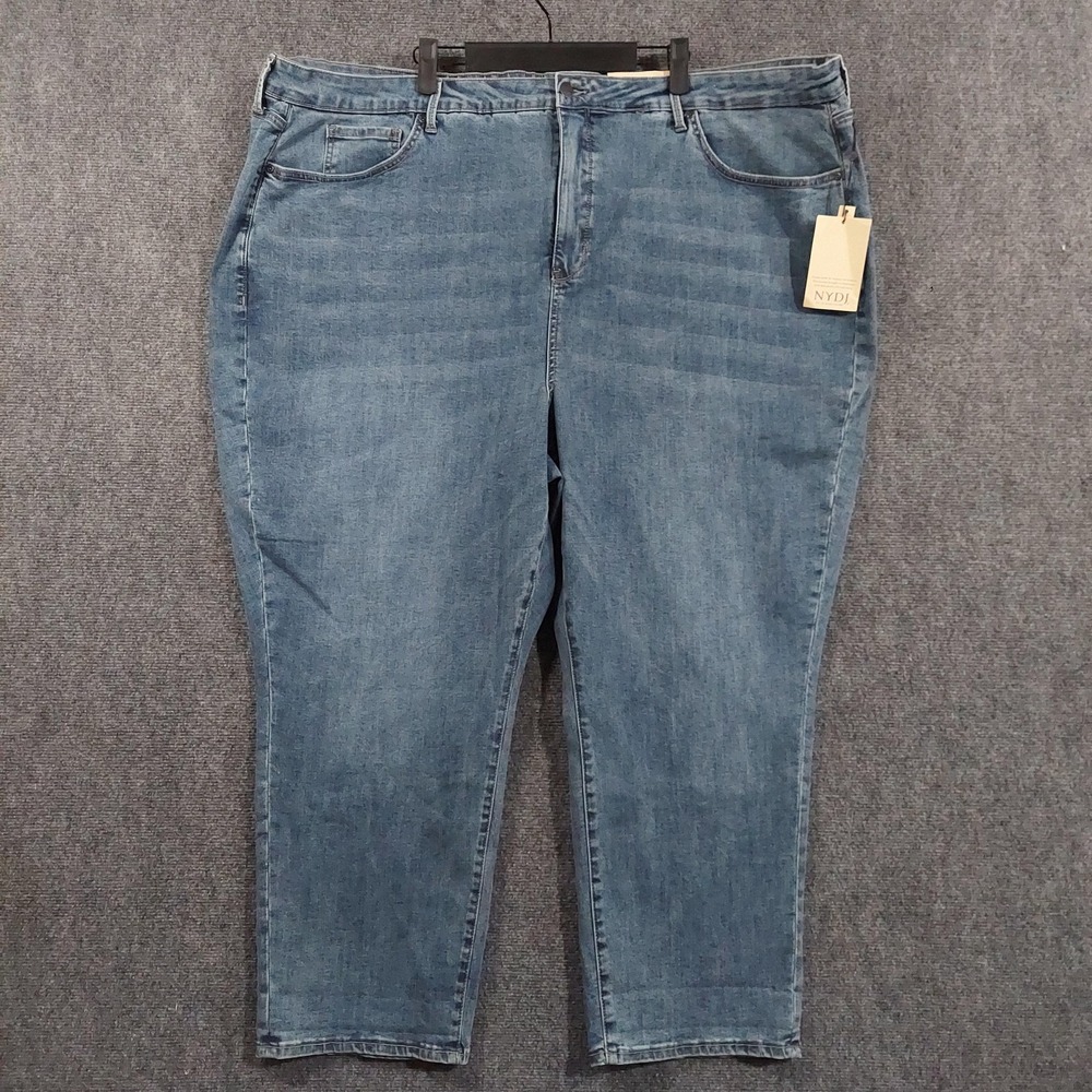 NEW NYDJ Margot Boyfriend Jeans Womens 28WP Plus Blue Medium Wash Stretch Denim